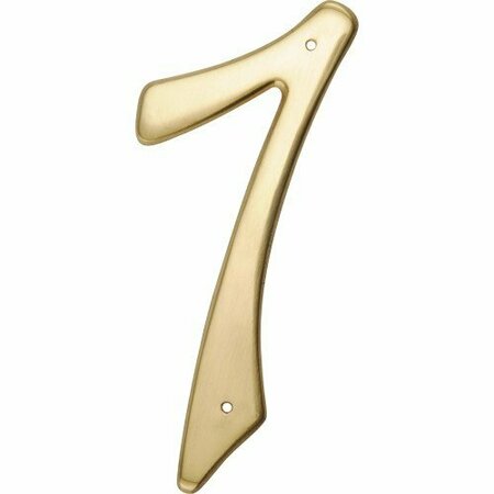 HILLMAN Hillman Group 847049 4 in. Brass Nail-On Traditional House Number 7   - 3 per Pack 3 Piece 847049